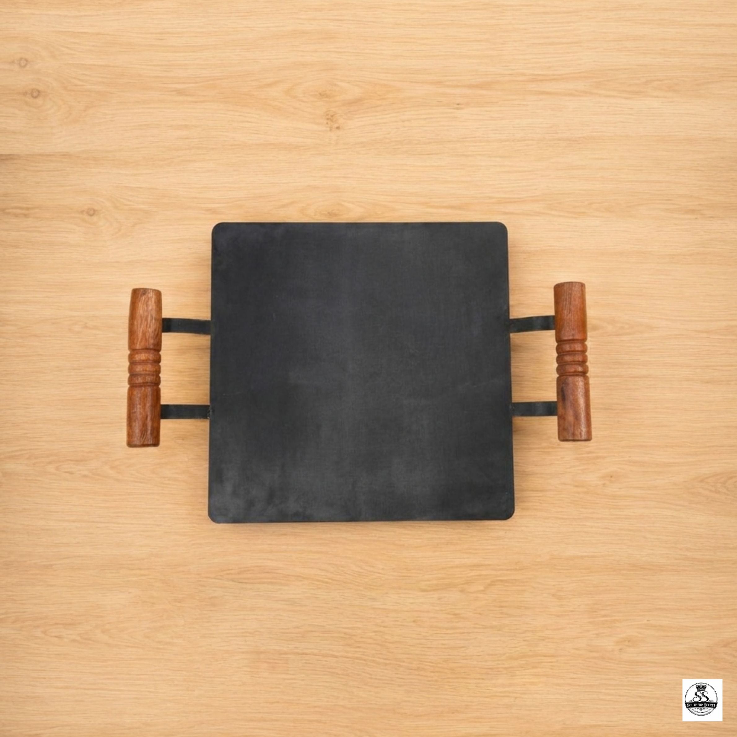 12" Pure Sheet Iron Dosa Tawa With Wooden Handle, Pre-seasoned With Free Neem Wood Dosa Flip